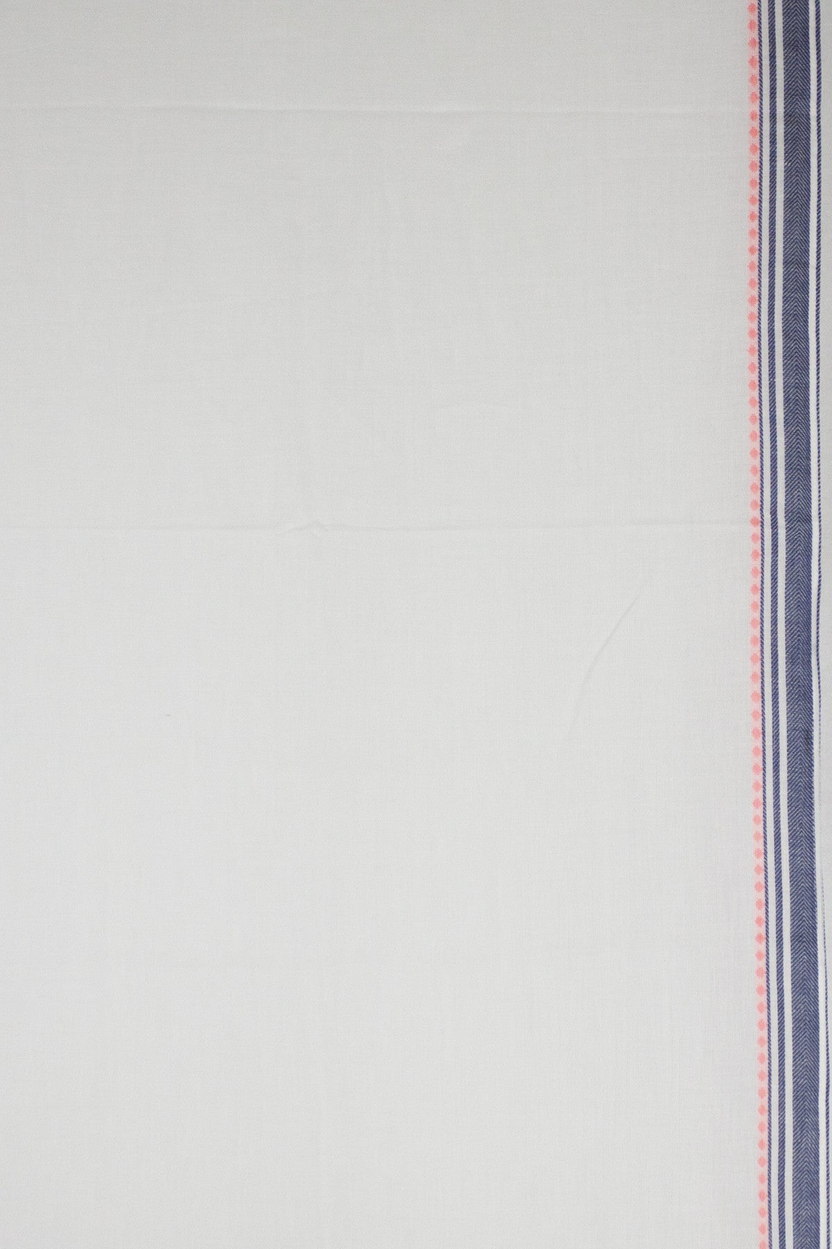 Classic South Border Cotton Scarf - White-2