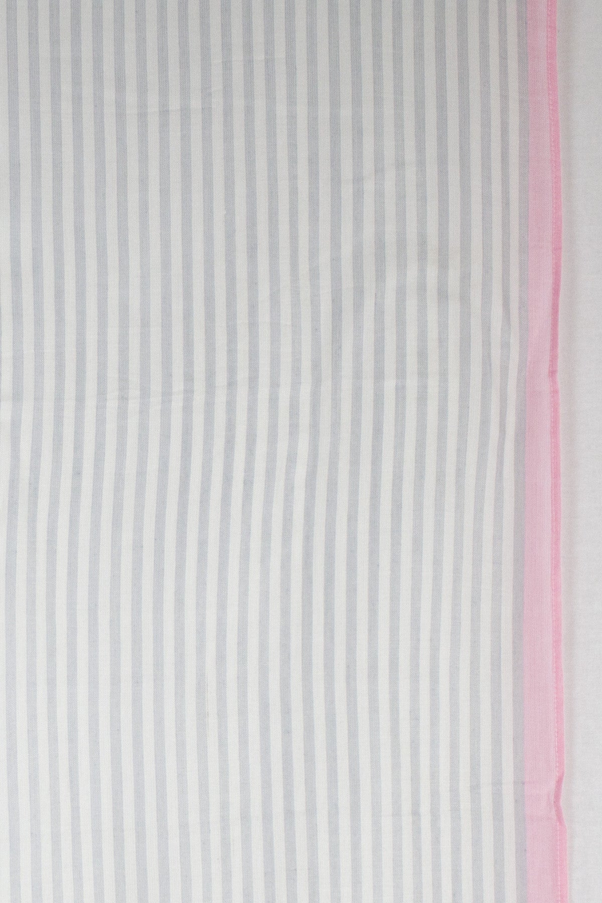 Classic Stripe with Neon Pink Border Viscose Scarf - Grey White Neon Pink-3