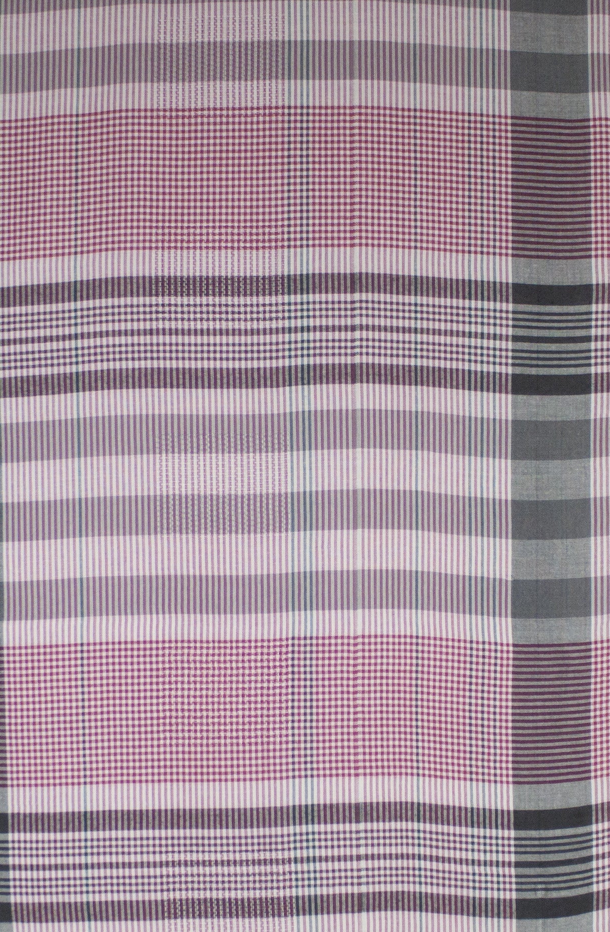 Checks and Stripes Textured Weave Viscose Scarf - Pink Black Off-White-3