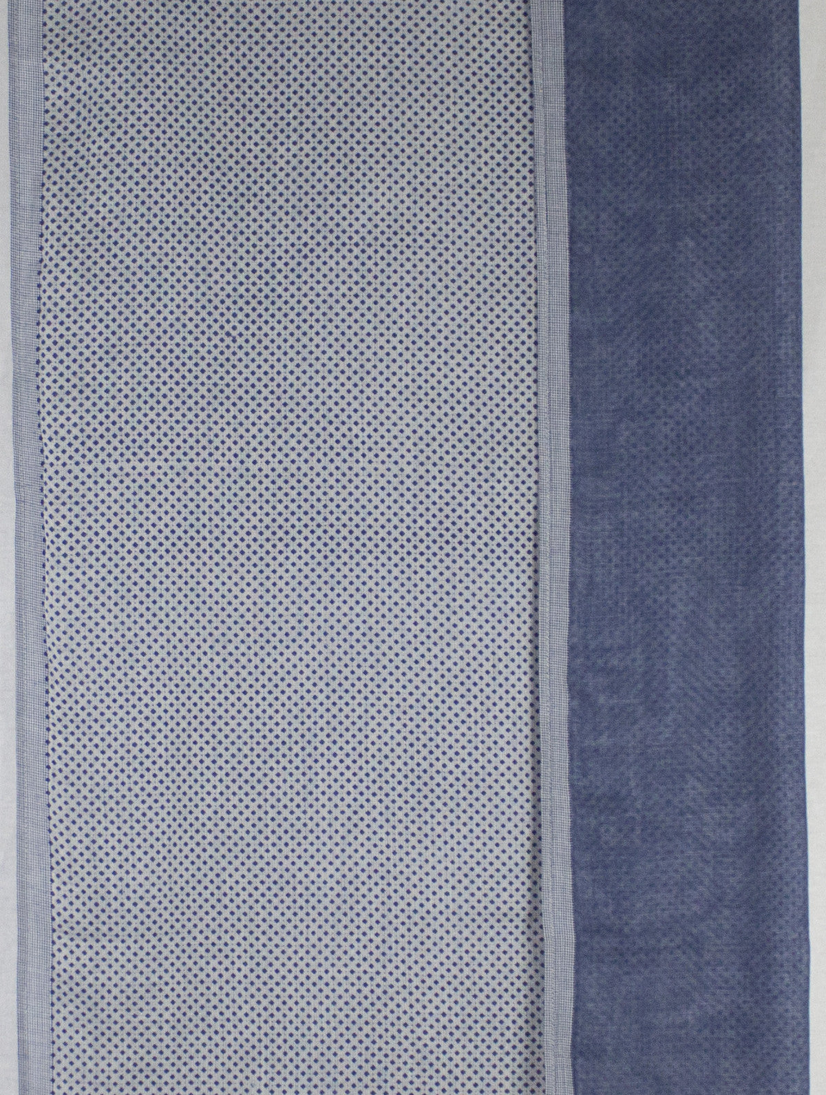 Ditsy Diamond Print Double Fabric Cotton Scarf - Chambray Blue-3