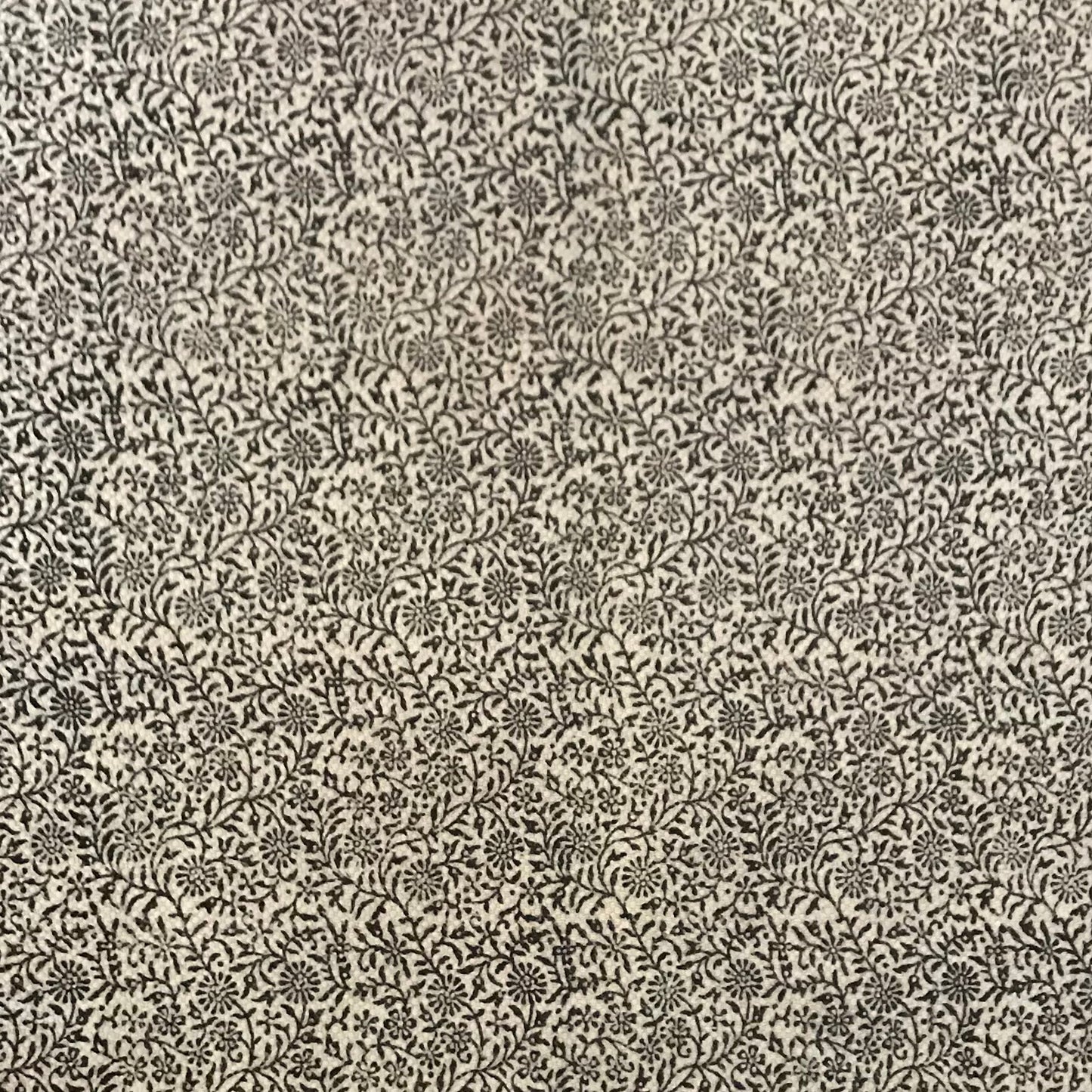 Floral Jaal & Paisley Hand-block Print Rug - White Black-2