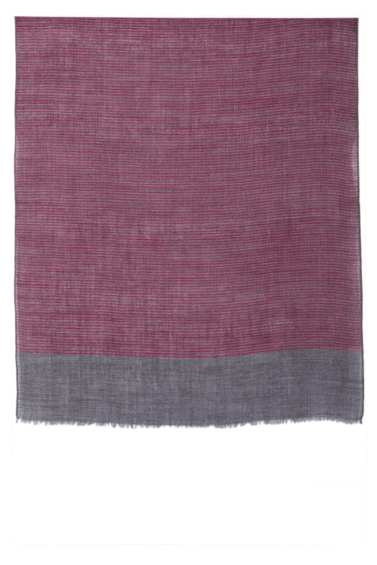 Twilight Stripes Wool Scarf - Grey Maroon-1