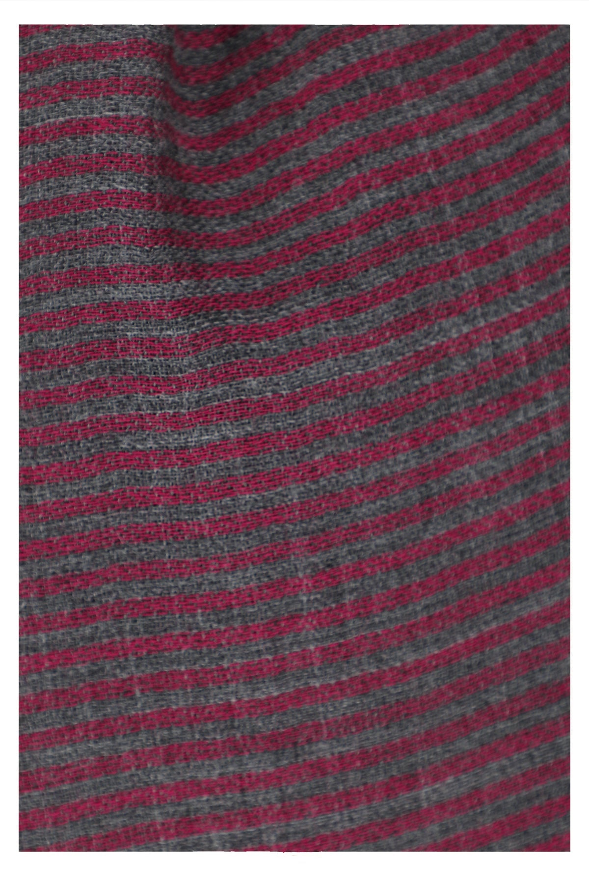 Twilight Stripes Wool Scarf - Grey Maroon-3