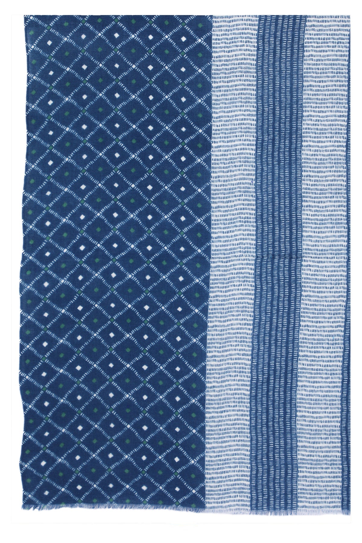 Indigo Elegance Wool Scarf - Blue-1