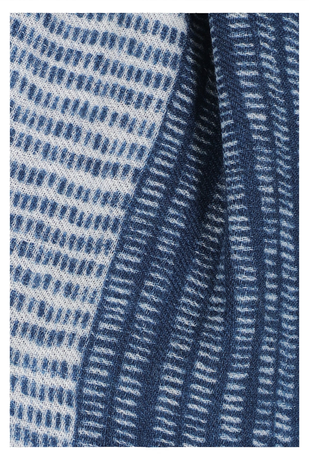 Indigo Elegance Wool Scarf - Blue-3