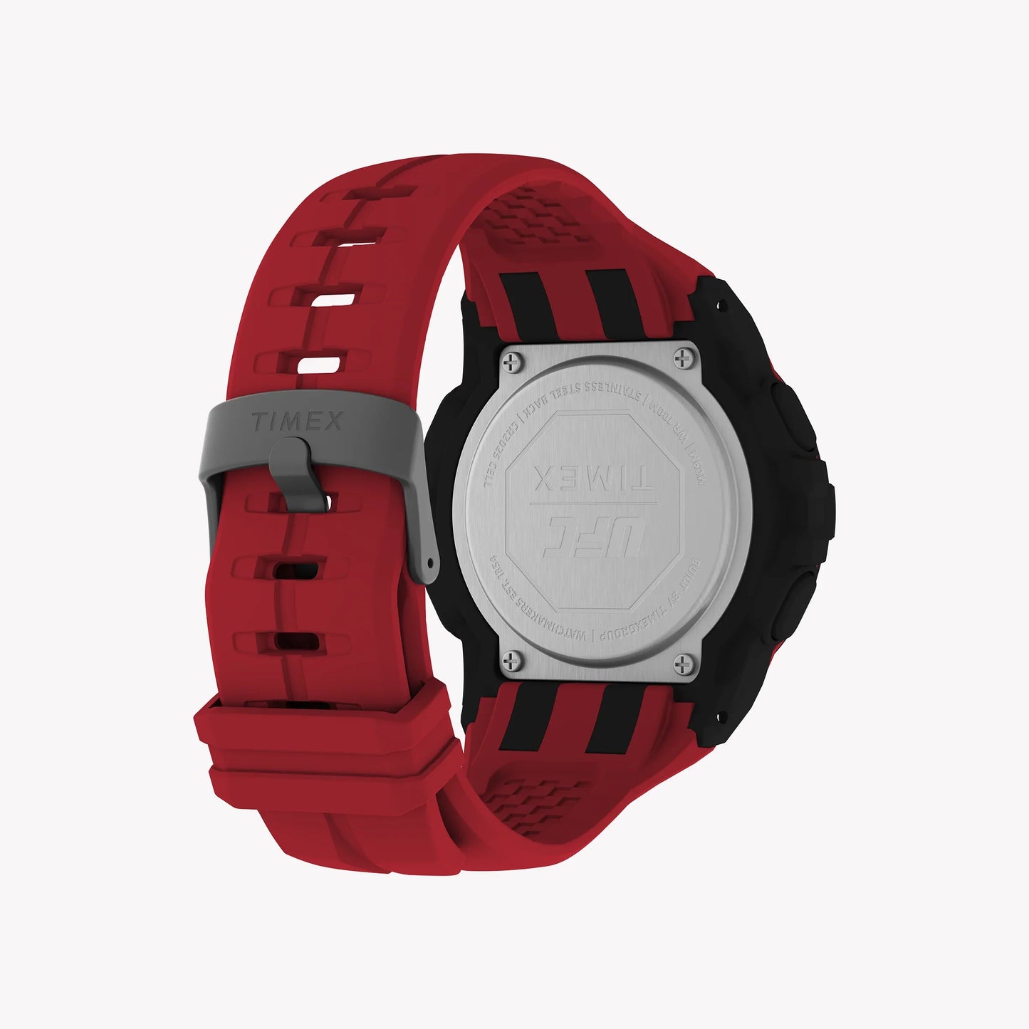 Timex Men's Black Digital Watch, Red Strap | UFC Rush 52mm-1