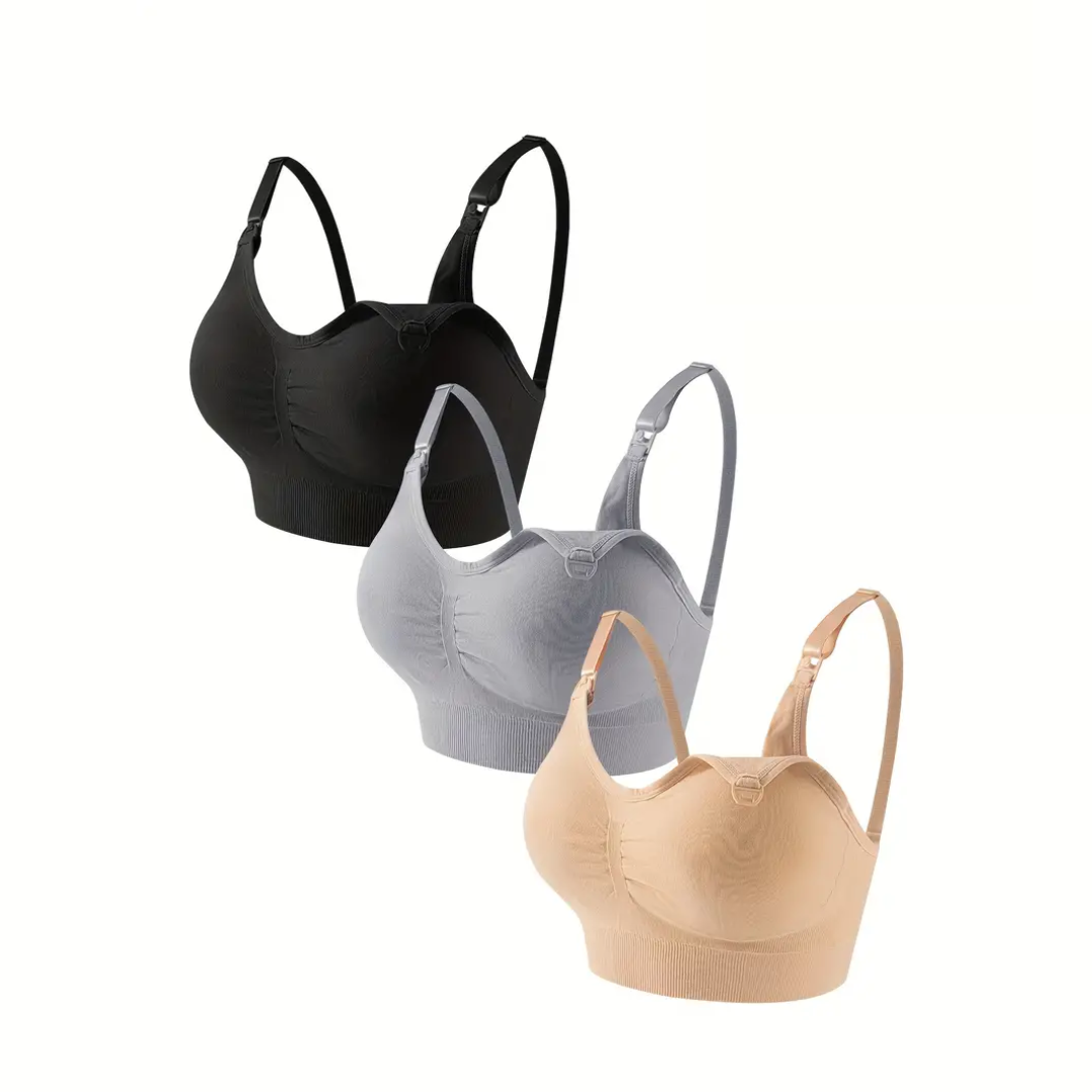 Flora Voedingsbeha's - Set van 3 Stijlvolle en Comfortabele BH's voor Moeders