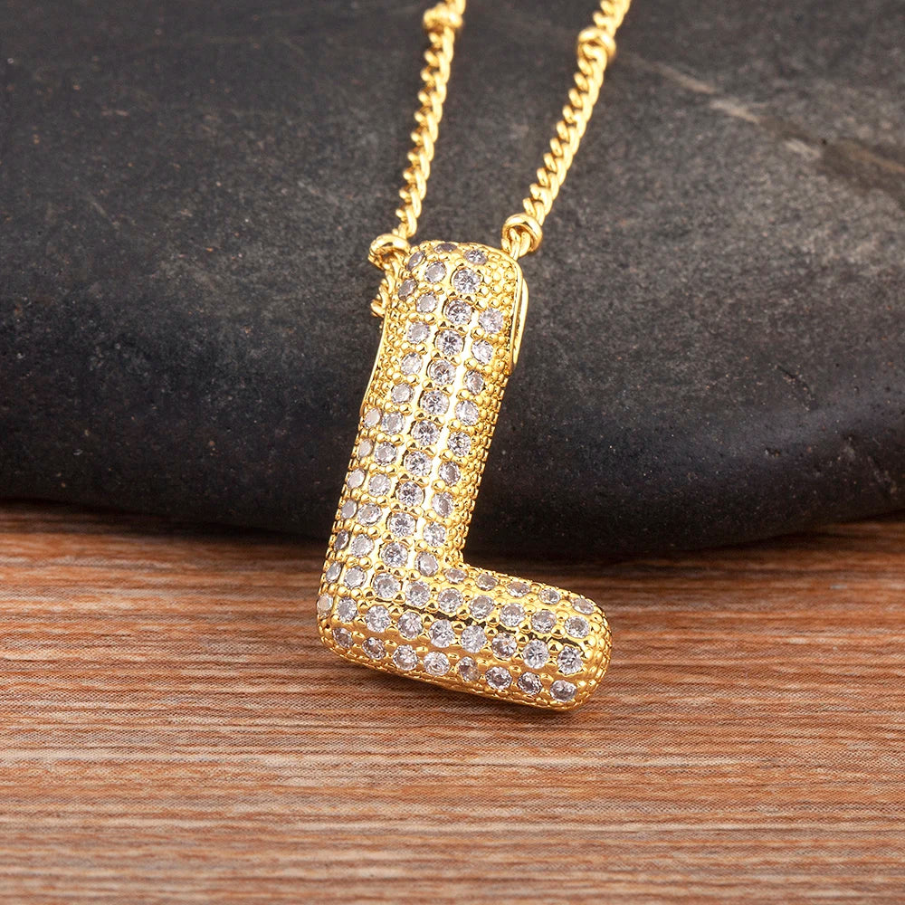 Luxe Nidin Glanzende Zirkonia Initialen Hanger Ketting - A-Z Alfabet Bedel voor Vrouwen, Perfect Cadeau voor Elke Gelegenheid!