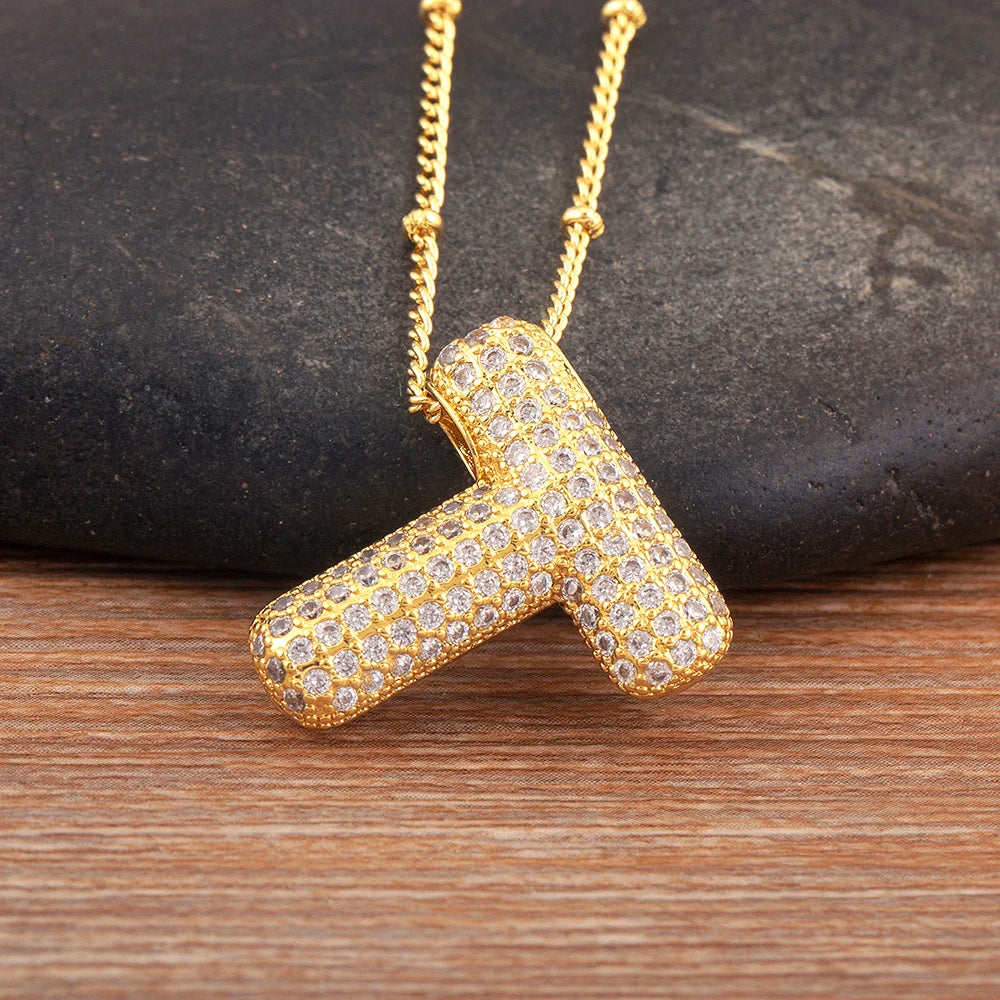 Luxe Nidin Glanzende Zirkonia Initialen Hanger Ketting - A-Z Alfabet Bedel voor Vrouwen, Perfect Cadeau voor Elke Gelegenheid!
