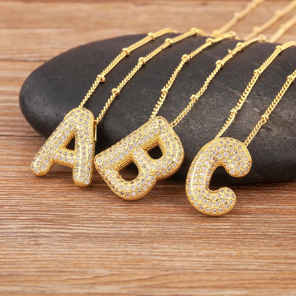 Luxe Nidin Glanzende Zirkonia Initialen Hanger Ketting - A-Z Alfabet Bedel voor Vrouwen, Perfect Cadeau voor Elke Gelegenheid!
