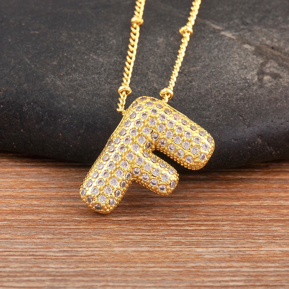 Luxe Nidin Glanzende Zirkonia Initialen Hanger Ketting - A-Z Alfabet Bedel voor Vrouwen, Perfect Cadeau voor Elke Gelegenheid!