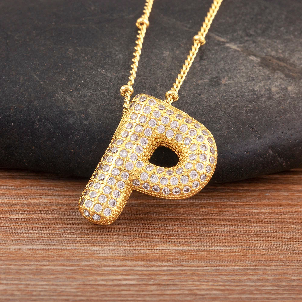 Luxe Nidin Glanzende Zirkonia Initialen Hanger Ketting - A-Z Alfabet Bedel voor Vrouwen, Perfect Cadeau voor Elke Gelegenheid!
