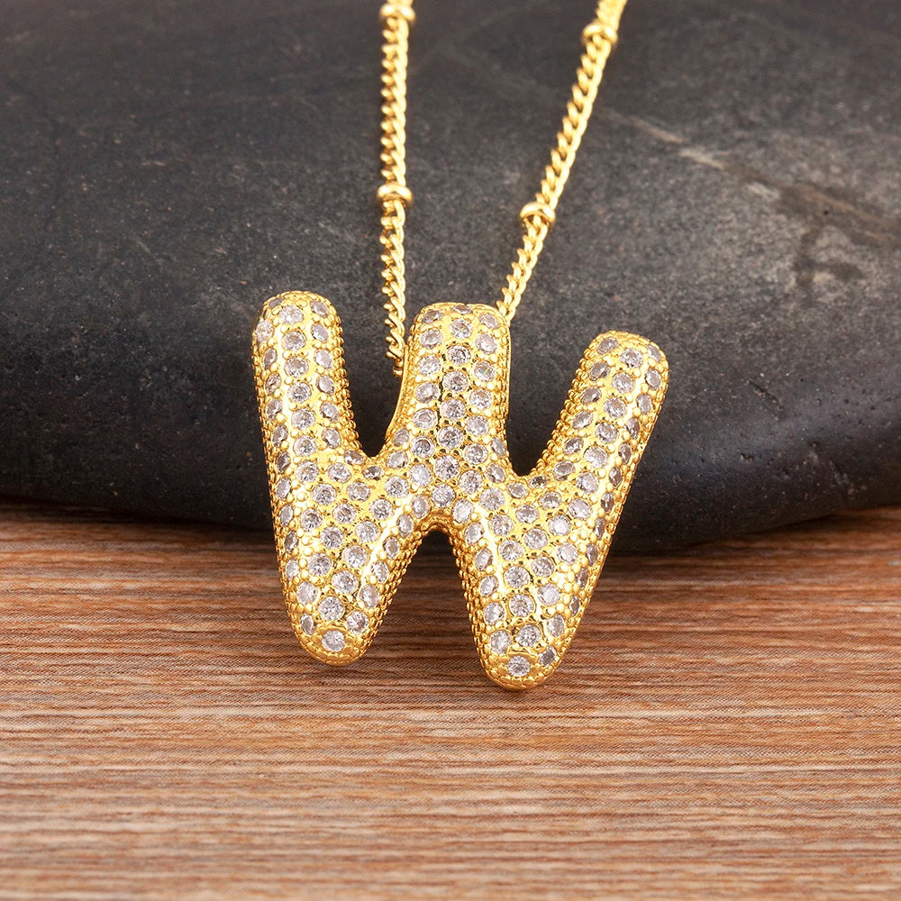Luxe Nidin Glanzende Zirkonia Initialen Hanger Ketting - A-Z Alfabet Bedel voor Vrouwen, Perfect Cadeau voor Elke Gelegenheid!