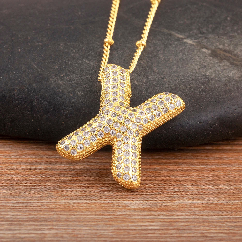Luxe Nidin Glanzende Zirkonia Initialen Hanger Ketting - A-Z Alfabet Bedel voor Vrouwen, Perfect Cadeau voor Elke Gelegenheid!