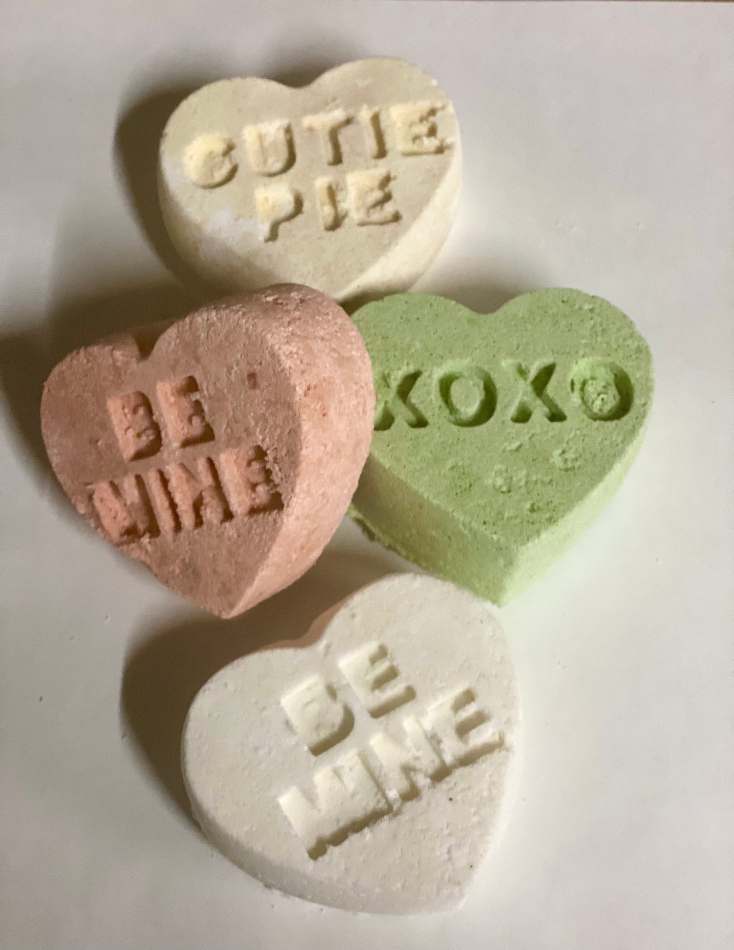Organic Conversation Heart Bath Bombs