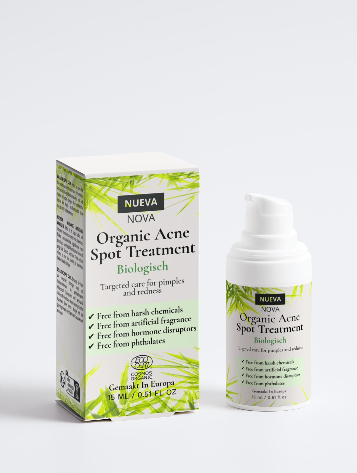Biologische Acne Spotbehandeling – Zonder Parfum & Hormoonverstoorders, 15ml