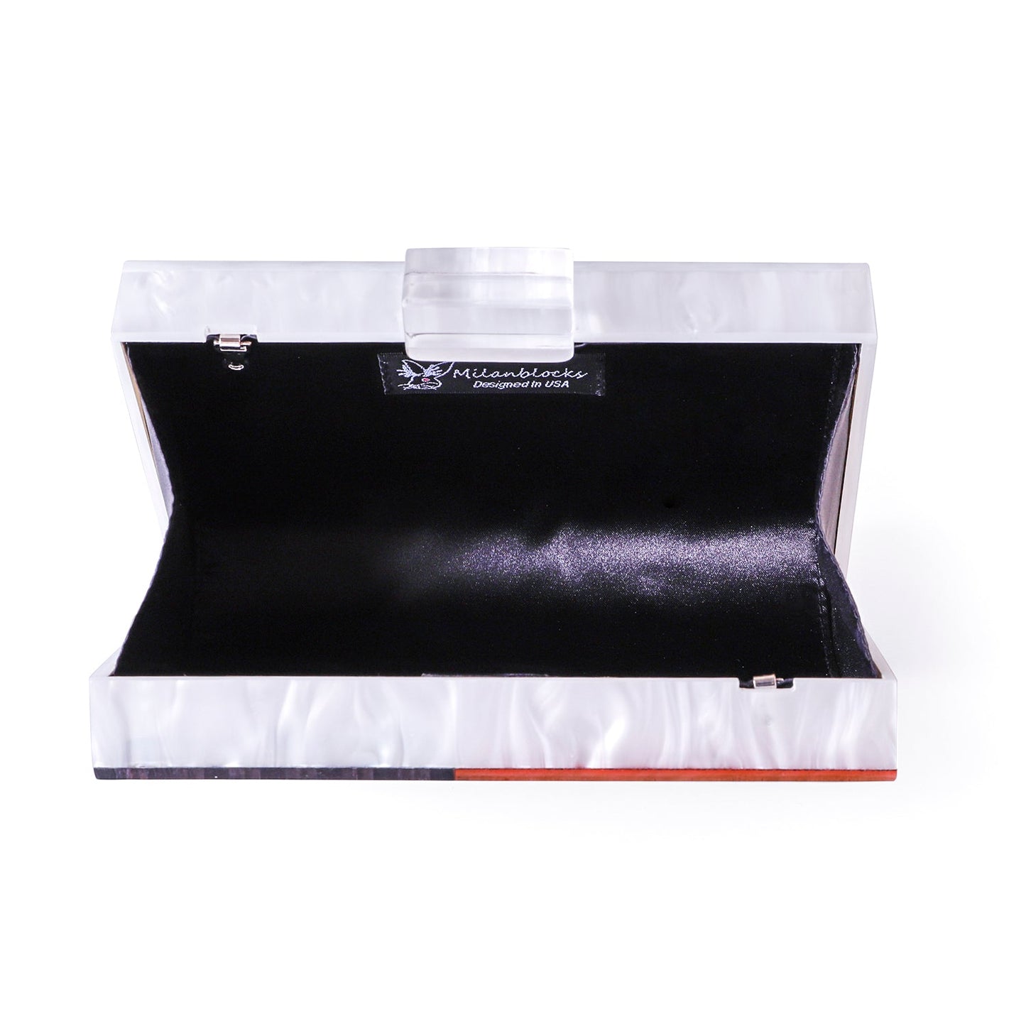 Sparkling American Flag Pearl White Clutch Purse-4
