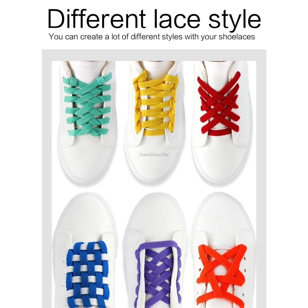 1Pair Thicken Flat Shoe laces Classic Solid Shoelaces for Athletic Running Sneaker Laces Shoes Boot 0.8 CM Width Shoelace String