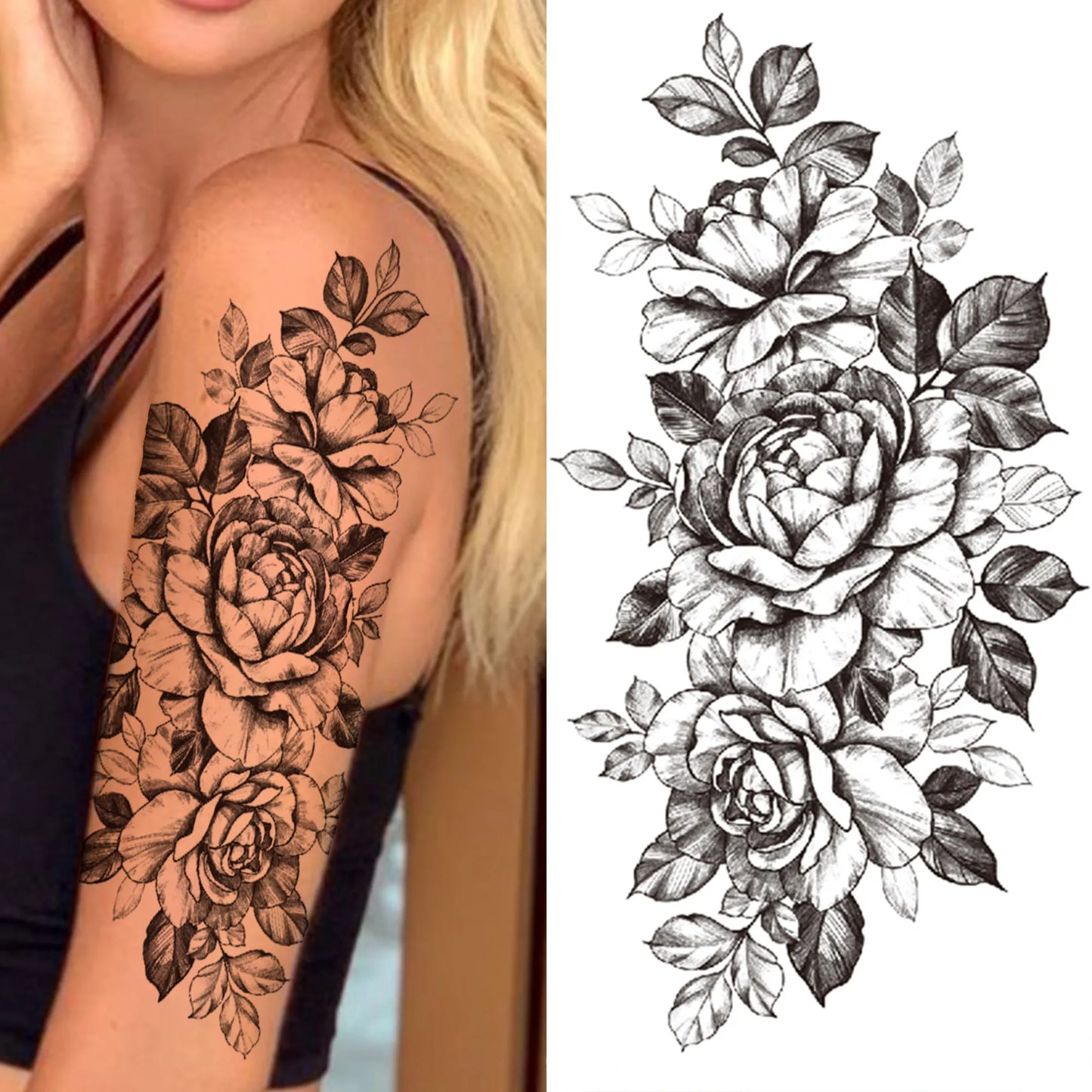 Indrukwekkende Volledige Arm Tijdelijke Tattoo Mouw voor Mannen en Vrouwen - Realistische Krijger, Leeuw, Tijger en Bloementekening - Gedurfde Zwarte Totem en Maori Stijl Stickers
