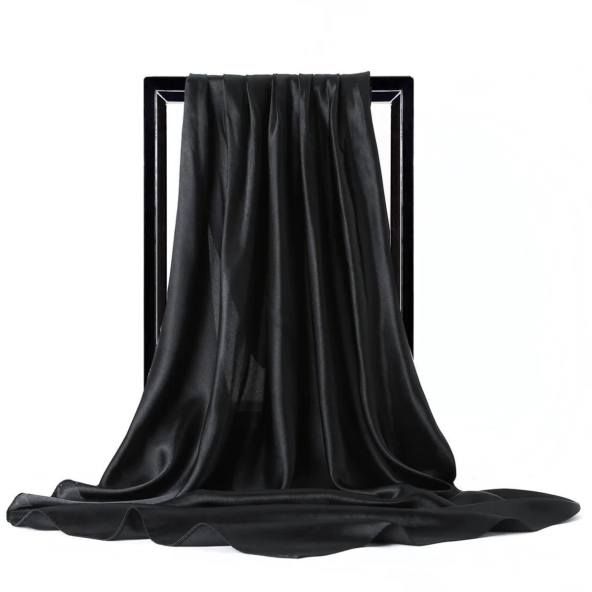 Elegante Zijden Sjaal voor Vrouwen - Premium Satijnen Effen Kleur Hijab, Stijlvolle Pareo, Veelzijdige Bandana, Chique Sjaal & Haarband, Perfecte 90*90cm Foulard