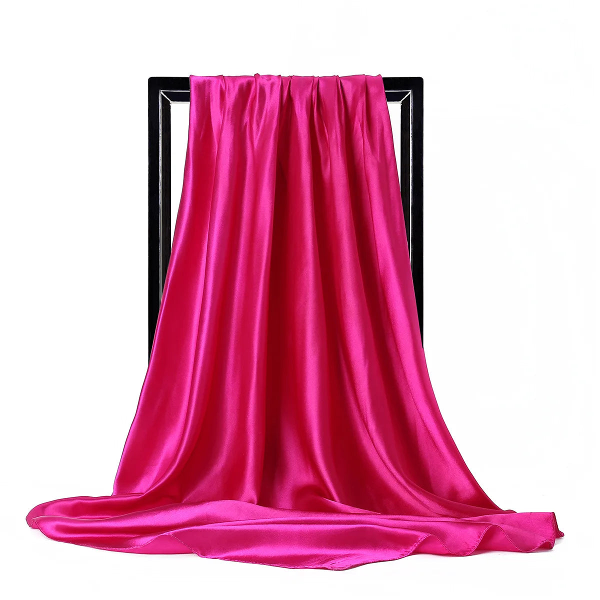 Elegante Zijden Sjaal voor Vrouwen - Premium Satijnen Effen Kleur Hijab, Stijlvolle Pareo, Veelzijdige Bandana, Chique Sjaal & Haarband, Perfecte 90*90cm Foulard