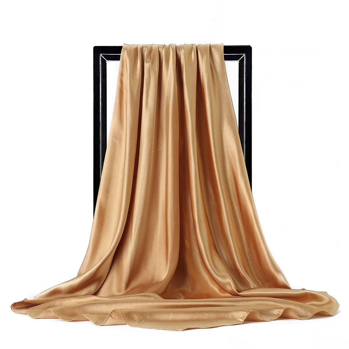 Elegante Zijden Sjaal voor Vrouwen - Premium Satijnen Effen Kleur Hijab, Stijlvolle Pareo, Veelzijdige Bandana, Chique Sjaal & Haarband, Perfecte 90*90cm Foulard