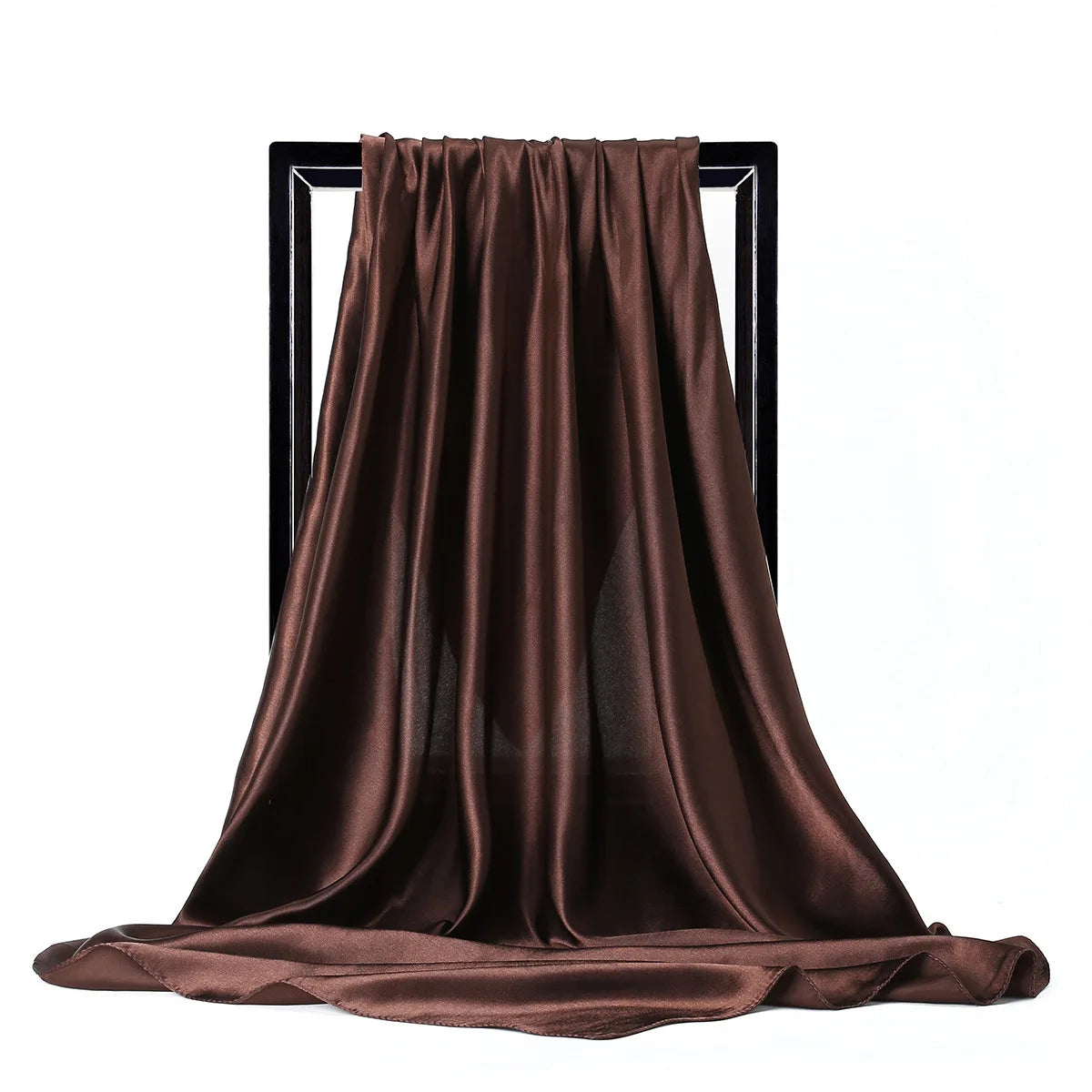 Elegante Zijden Sjaal voor Vrouwen - Premium Satijnen Effen Kleur Hijab, Stijlvolle Pareo, Veelzijdige Bandana, Chique Sjaal & Haarband, Perfecte 90*90cm Foulard