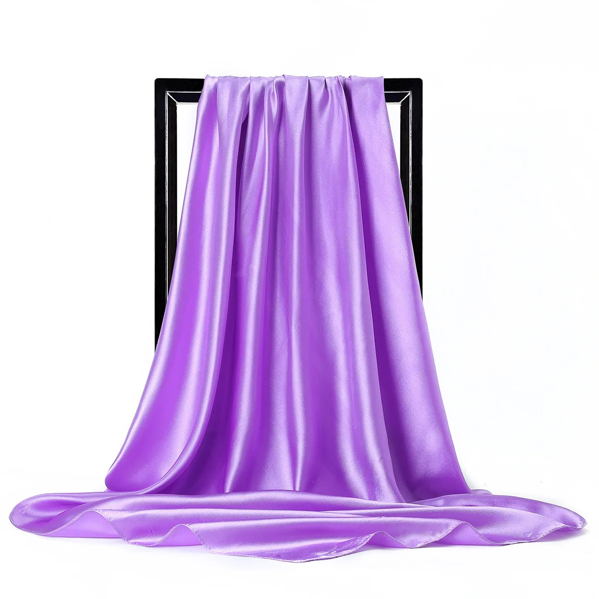 Elegante Zijden Sjaal voor Vrouwen - Premium Satijnen Effen Kleur Hijab, Stijlvolle Pareo, Veelzijdige Bandana, Chique Sjaal & Haarband, Perfecte 90*90cm Foulard
