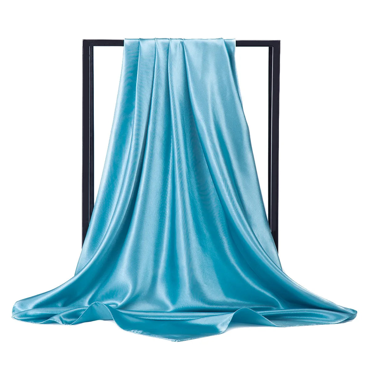 Elegante Zijden Sjaal voor Vrouwen - Premium Satijnen Effen Kleur Hijab, Stijlvolle Pareo, Veelzijdige Bandana, Chique Sjaal & Haarband, Perfecte 90*90cm Foulard
