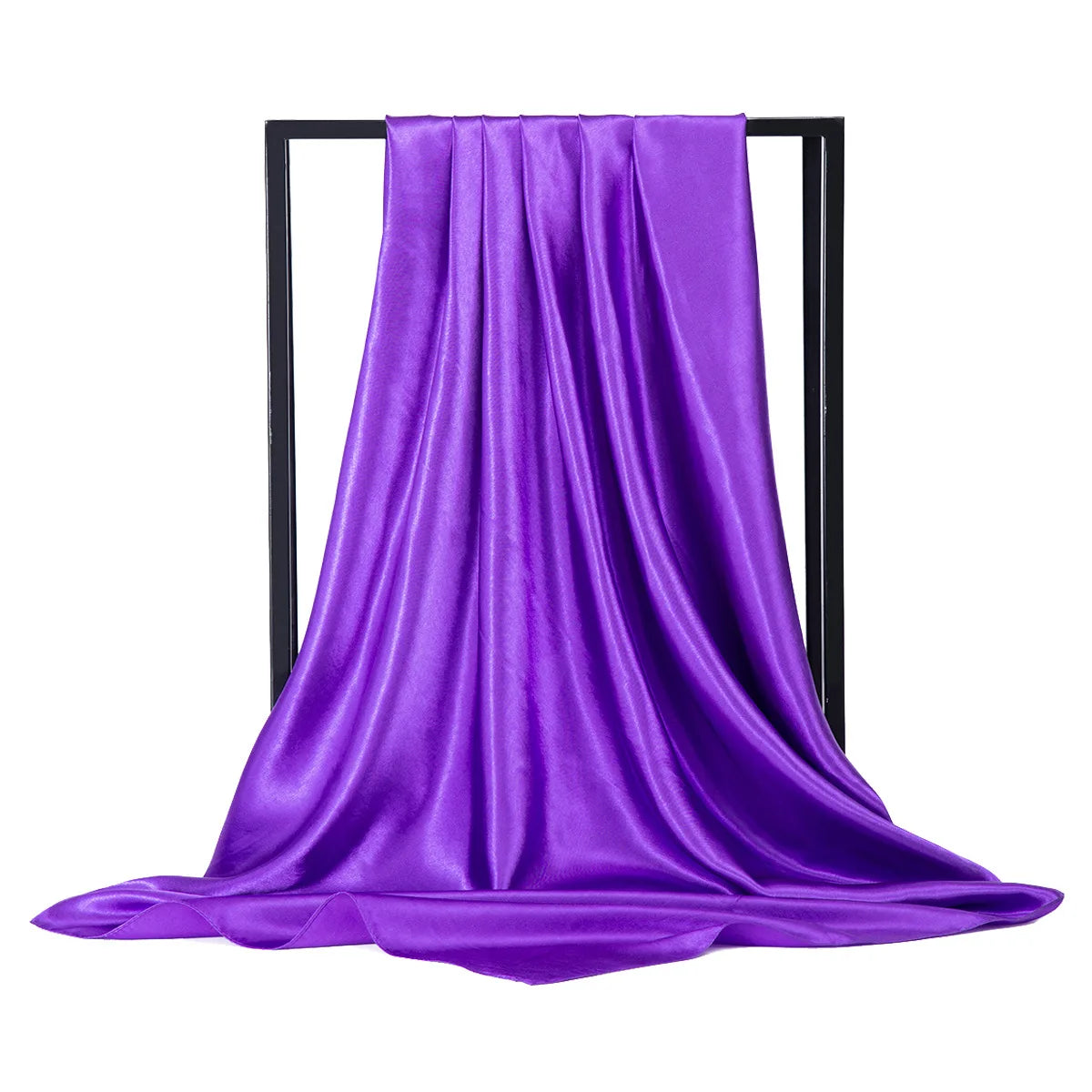 Elegante Zijden Sjaal voor Vrouwen - Premium Satijnen Effen Kleur Hijab, Stijlvolle Pareo, Veelzijdige Bandana, Chique Sjaal & Haarband, Perfecte 90*90cm Foulard
