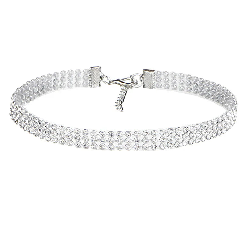 Trendy 2024 Europese Stijl Dames Punk Hip Hop Choker Ketting met Strass Inleg - Een Stijlvol Cadeau!
