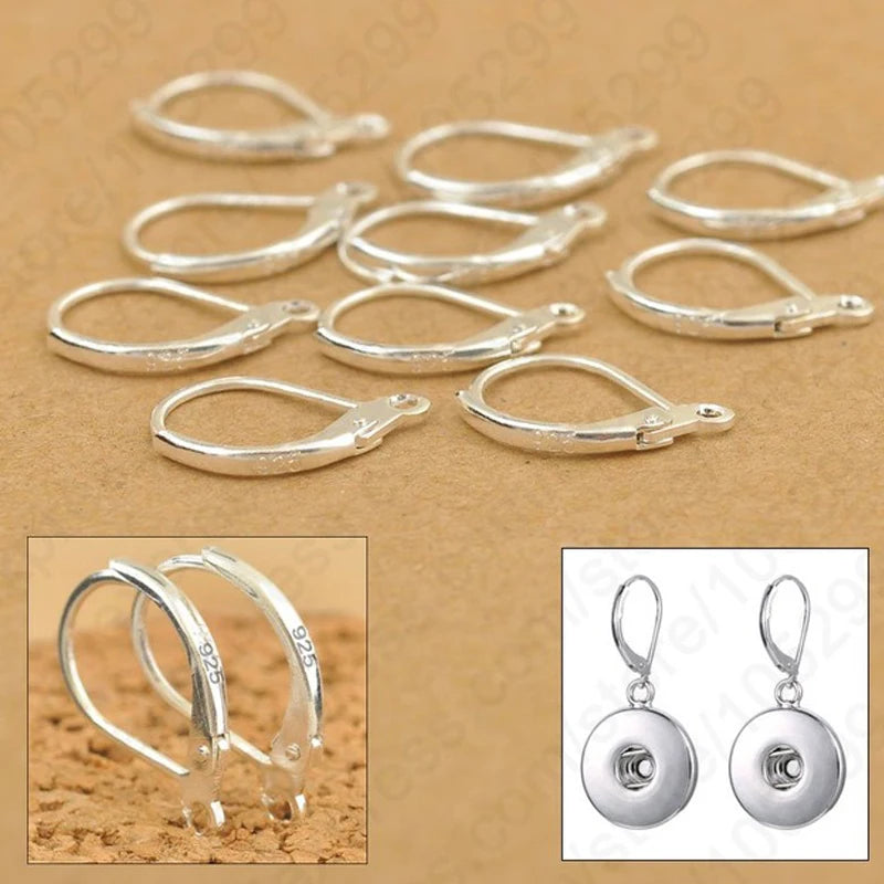 925 Sterling Silber Ohrhaken Klappbrisuren 100 Stück für DIY Ohrringe Schmuckherstellung