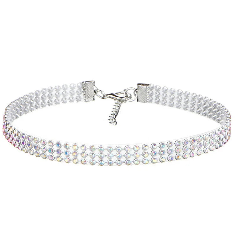 Trendy 2024 Europese Stijl Dames Punk Hip Hop Choker Ketting met Strass Inleg - Een Stijlvol Cadeau!