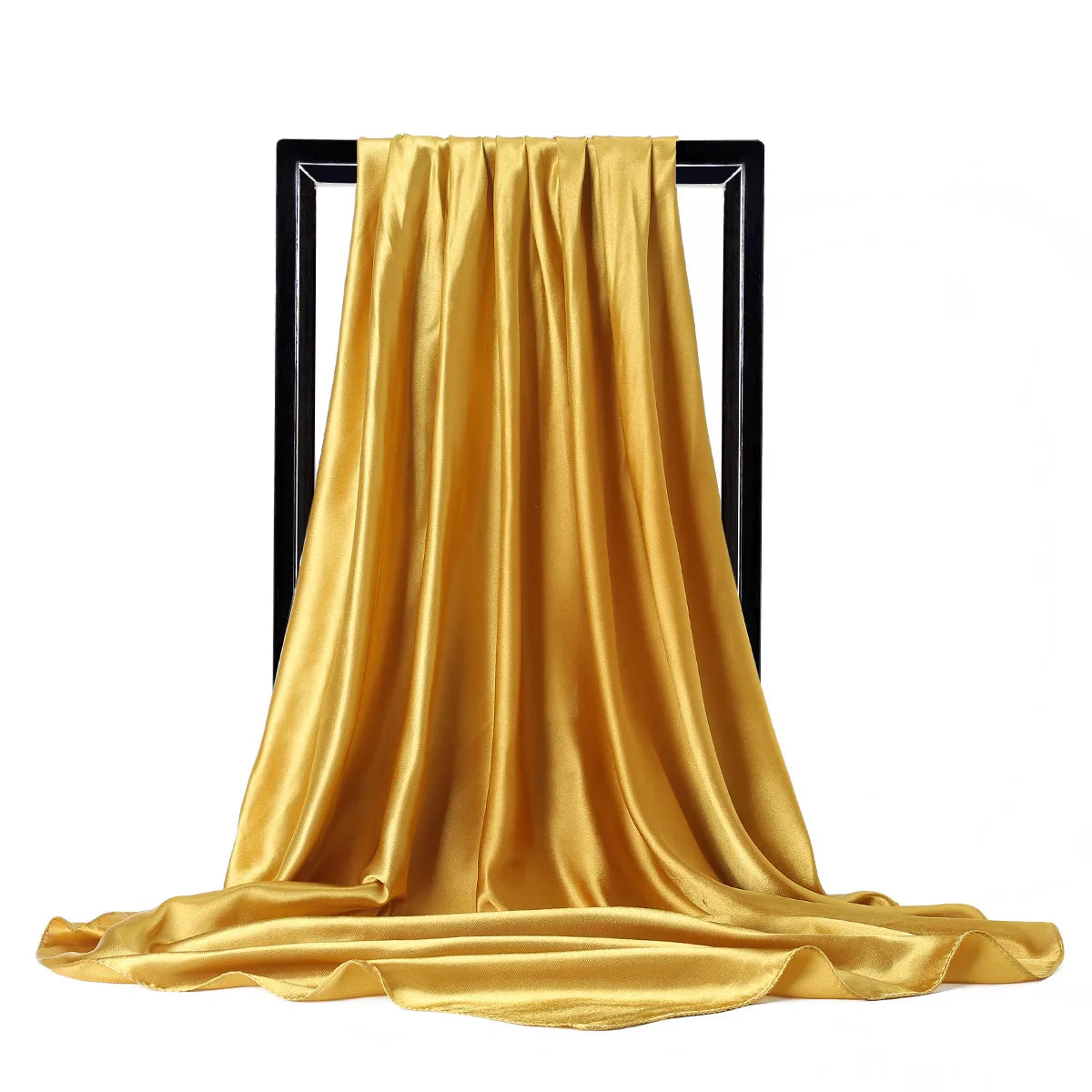 Elegante Zijden Sjaal voor Vrouwen - Premium Satijnen Effen Kleur Hijab, Stijlvolle Pareo, Veelzijdige Bandana, Chique Sjaal & Haarband, Perfecte 90*90cm Foulard