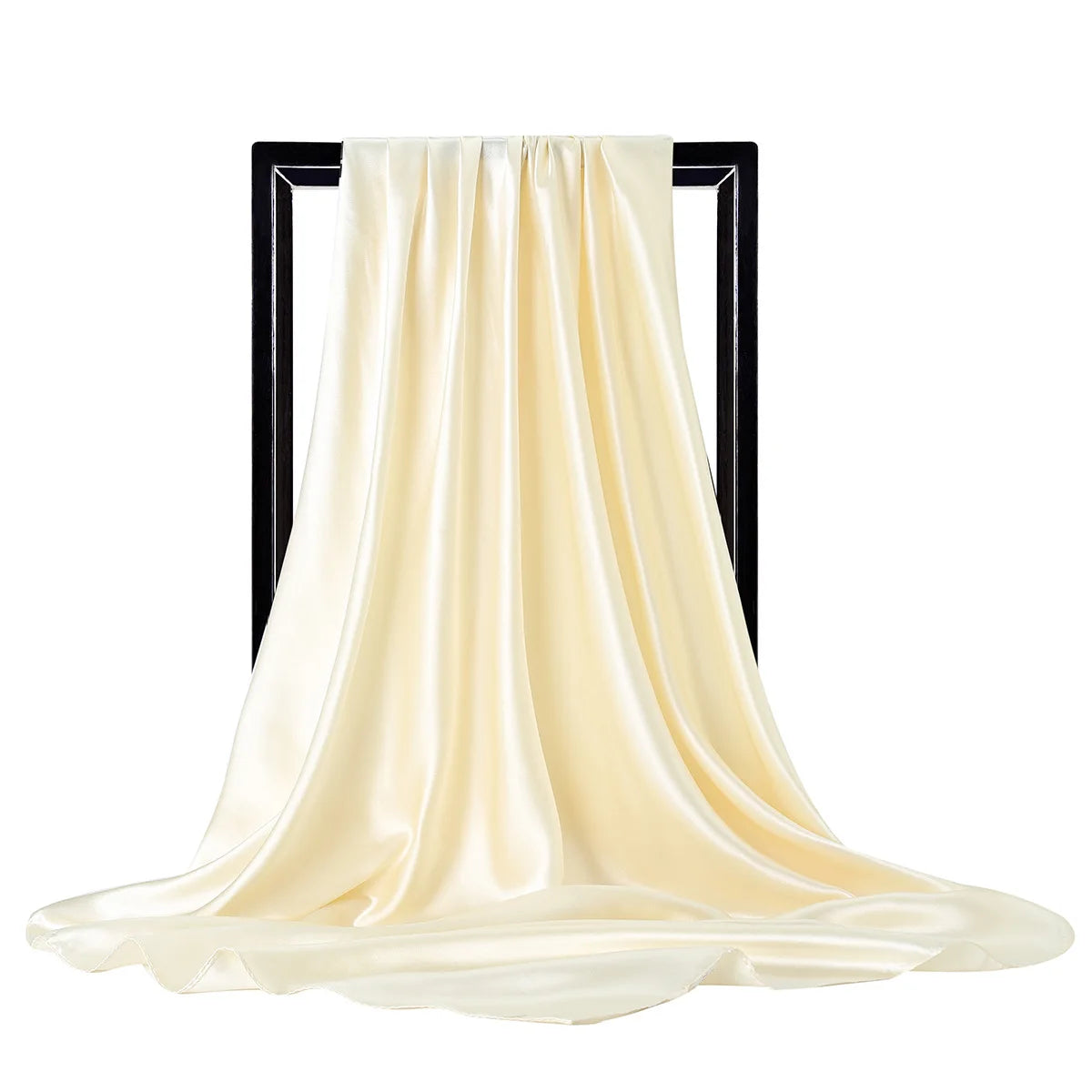 Elegante Zijden Sjaal voor Vrouwen - Premium Satijnen Effen Kleur Hijab, Stijlvolle Pareo, Veelzijdige Bandana, Chique Sjaal & Haarband, Perfecte 90*90cm Foulard
