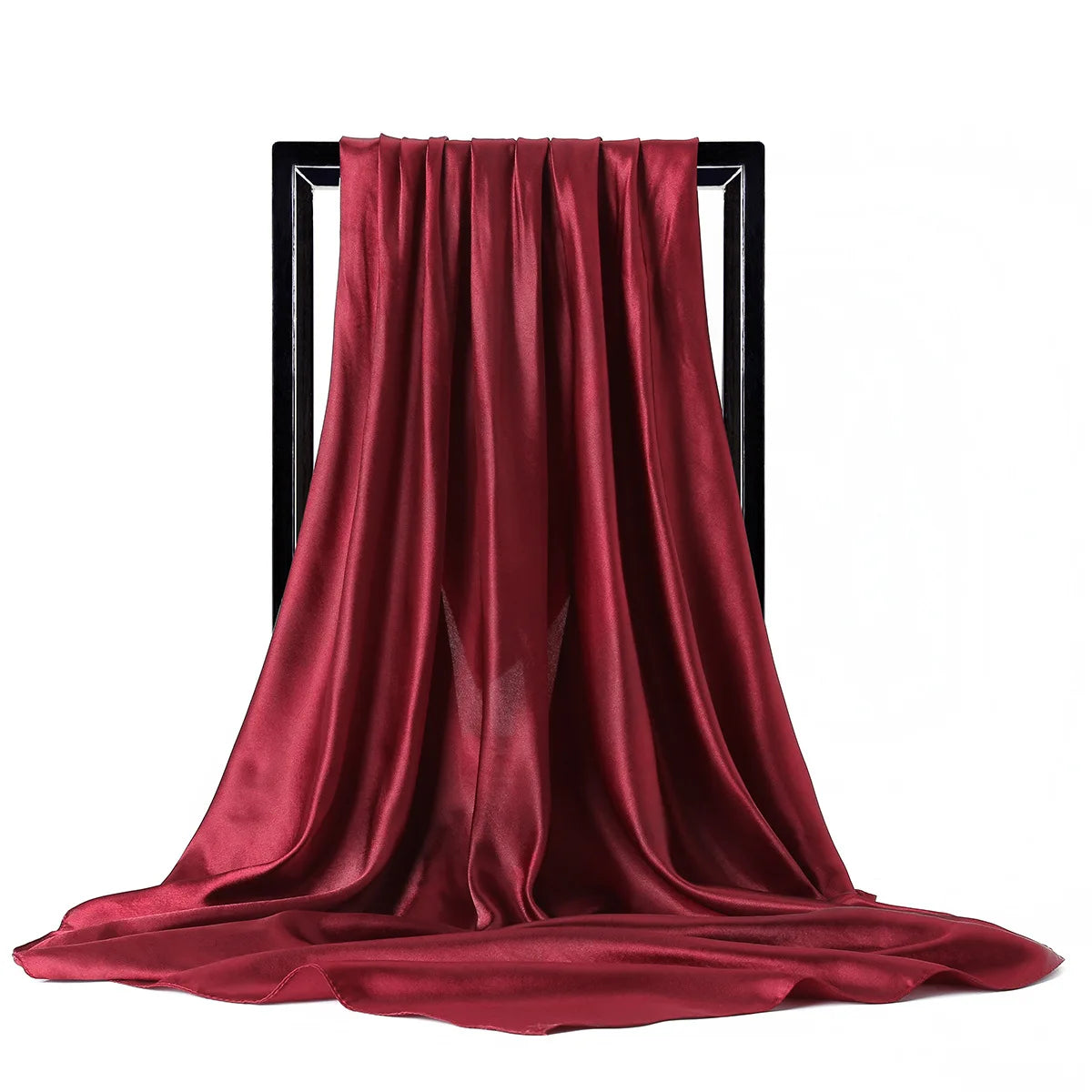 Elegante Zijden Sjaal voor Vrouwen - Premium Satijnen Effen Kleur Hijab, Stijlvolle Pareo, Veelzijdige Bandana, Chique Sjaal & Haarband, Perfecte 90*90cm Foulard