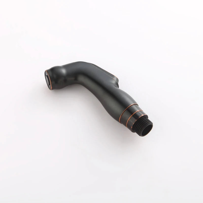 Elegante oliegewreven bronzen bidet spuitset met warm- en koudemixer, slang en handdouche - Perfect voor draagbaar comfort!