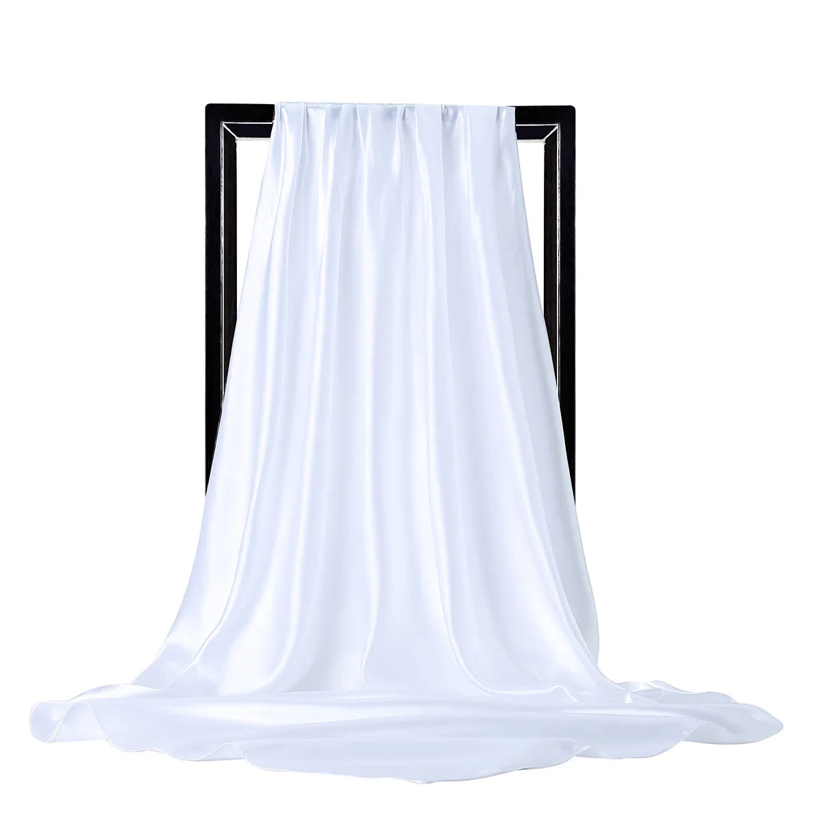Elegante Zijden Sjaal voor Vrouwen - Premium Satijnen Effen Kleur Hijab, Stijlvolle Pareo, Veelzijdige Bandana, Chique Sjaal & Haarband, Perfecte 90*90cm Foulard
