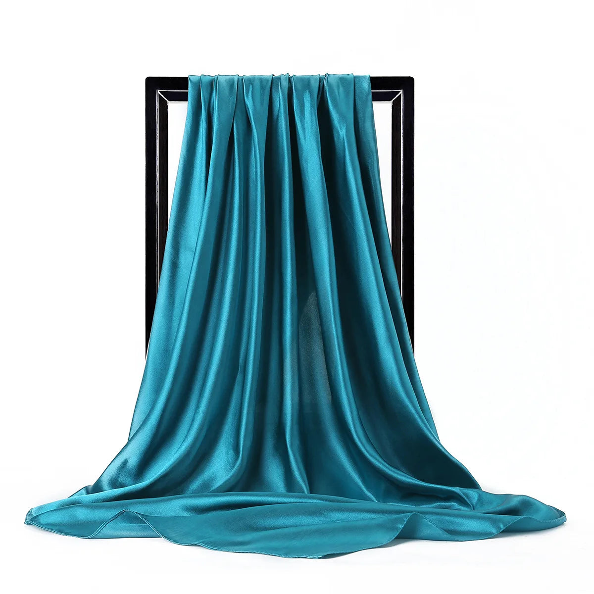 Elegante Zijden Sjaal voor Vrouwen - Premium Satijnen Effen Kleur Hijab, Stijlvolle Pareo, Veelzijdige Bandana, Chique Sjaal & Haarband, Perfecte 90*90cm Foulard
