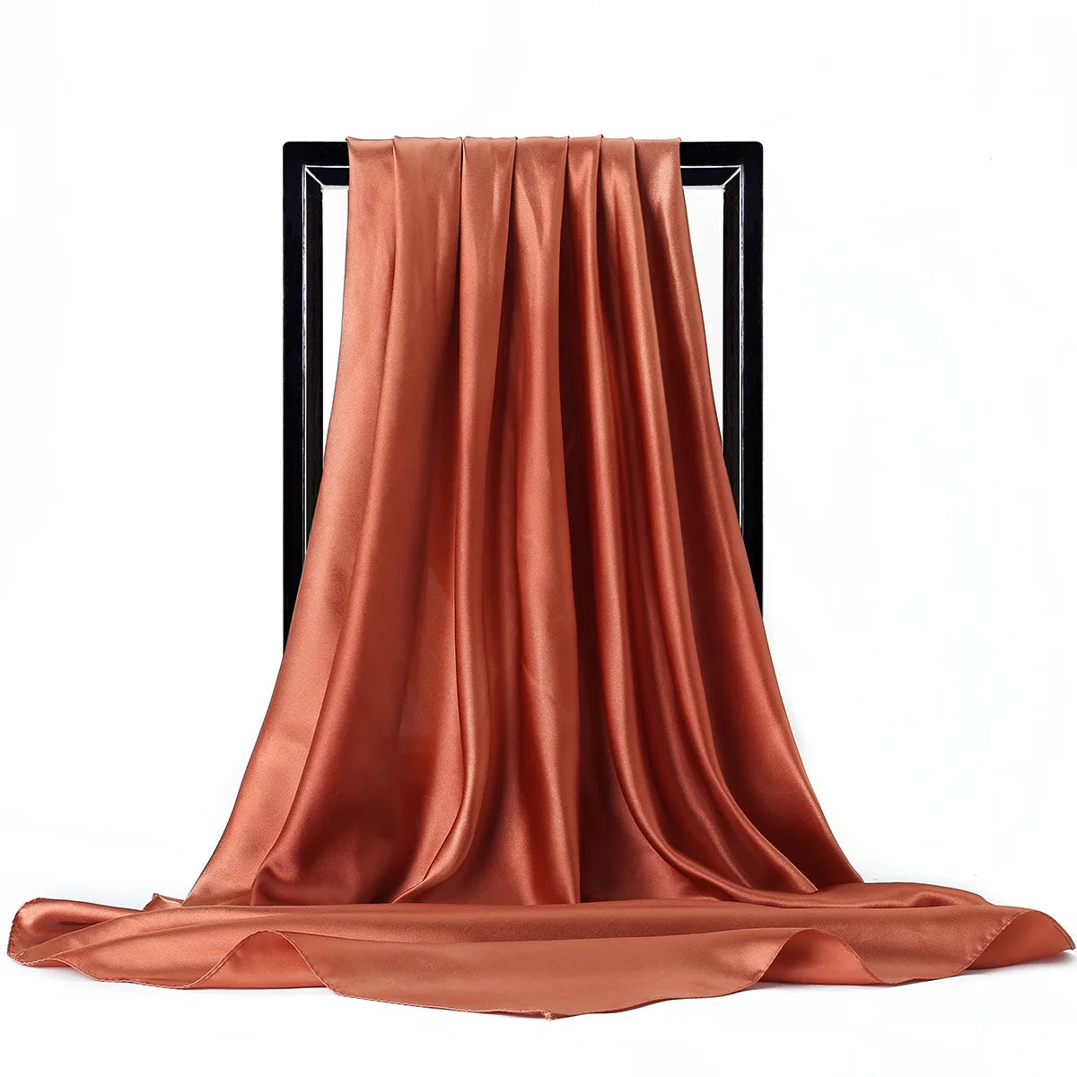 Elegante Zijden Sjaal voor Vrouwen - Premium Satijnen Effen Kleur Hijab, Stijlvolle Pareo, Veelzijdige Bandana, Chique Sjaal & Haarband, Perfecte 90*90cm Foulard