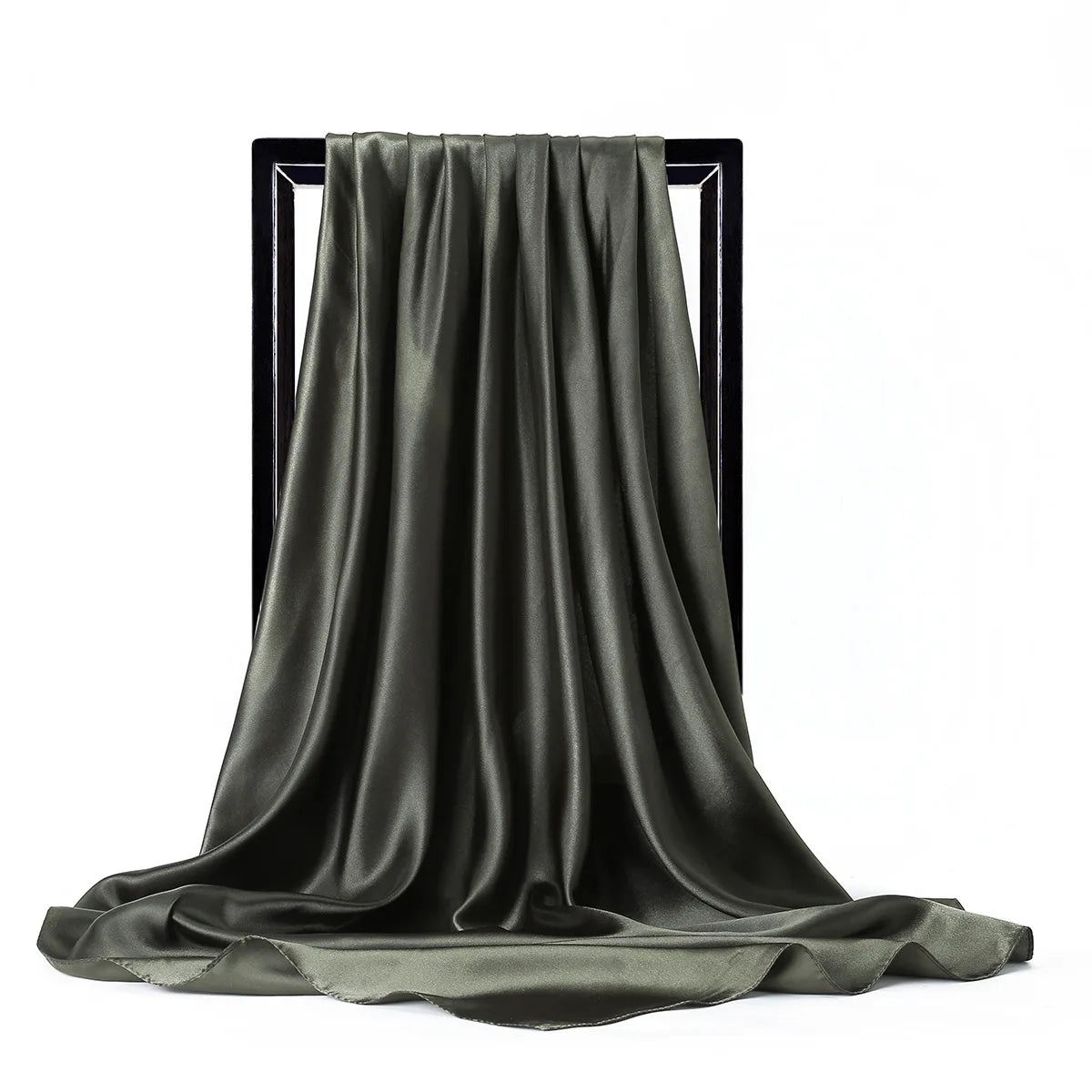 Elegante Zijden Sjaal voor Vrouwen - Premium Satijnen Effen Kleur Hijab, Stijlvolle Pareo, Veelzijdige Bandana, Chique Sjaal & Haarband, Perfecte 90*90cm Foulard