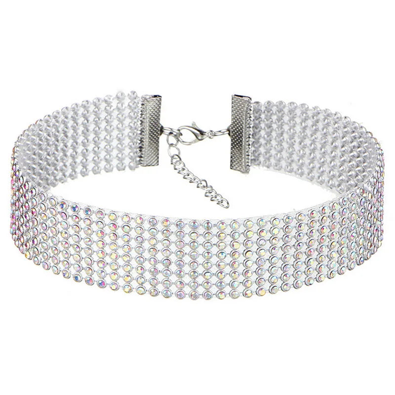 Trendy 2024 Europese Stijl Dames Punk Hip Hop Choker Ketting met Strass Inleg - Een Stijlvol Cadeau!