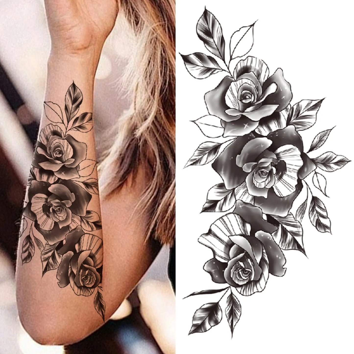 Indrukwekkende Volledige Arm Tijdelijke Tattoo Mouw voor Mannen en Vrouwen - Realistische Krijger, Leeuw, Tijger en Bloementekening - Gedurfde Zwarte Totem en Maori Stijl Stickers