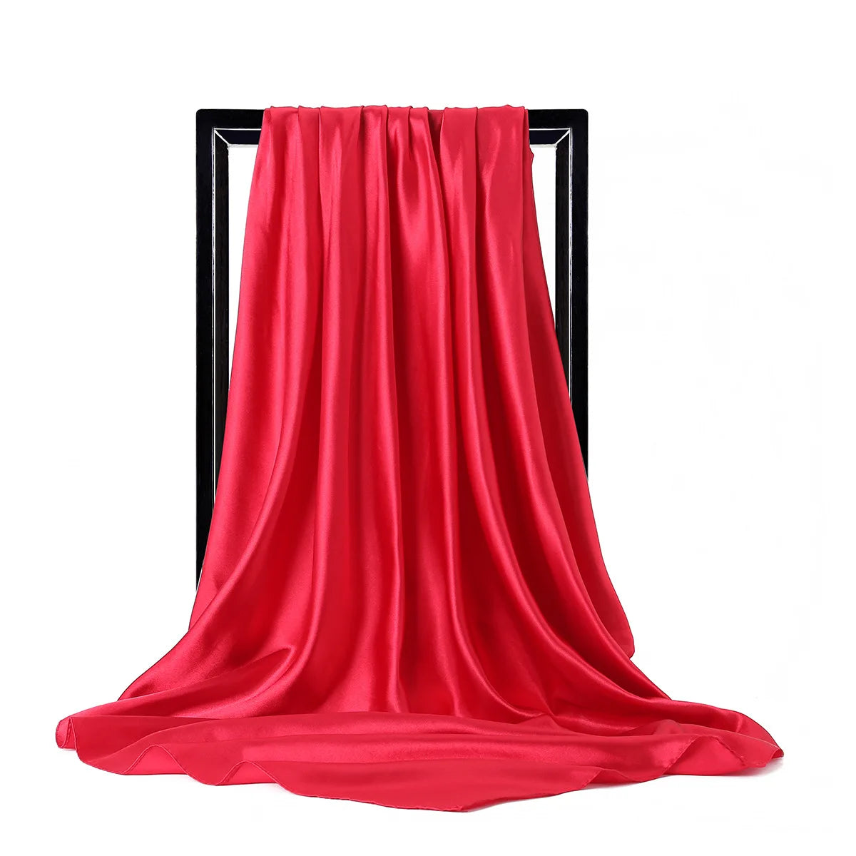Elegante Zijden Sjaal voor Vrouwen - Premium Satijnen Effen Kleur Hijab, Stijlvolle Pareo, Veelzijdige Bandana, Chique Sjaal & Haarband, Perfecte 90*90cm Foulard