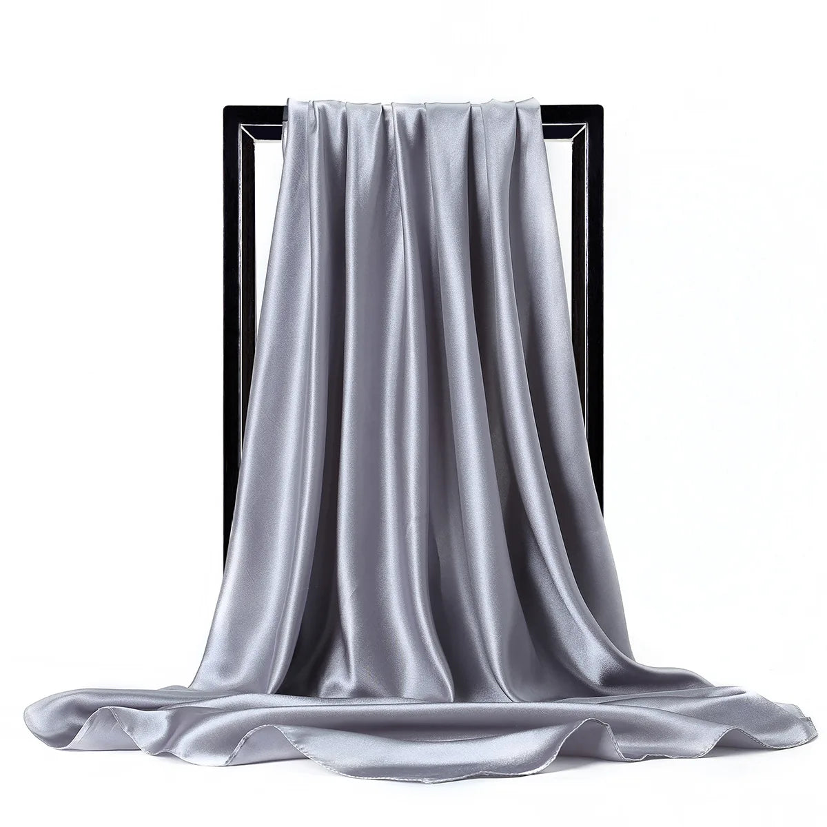 Elegante Zijden Sjaal voor Vrouwen - Premium Satijnen Effen Kleur Hijab, Stijlvolle Pareo, Veelzijdige Bandana, Chique Sjaal & Haarband, Perfecte 90*90cm Foulard