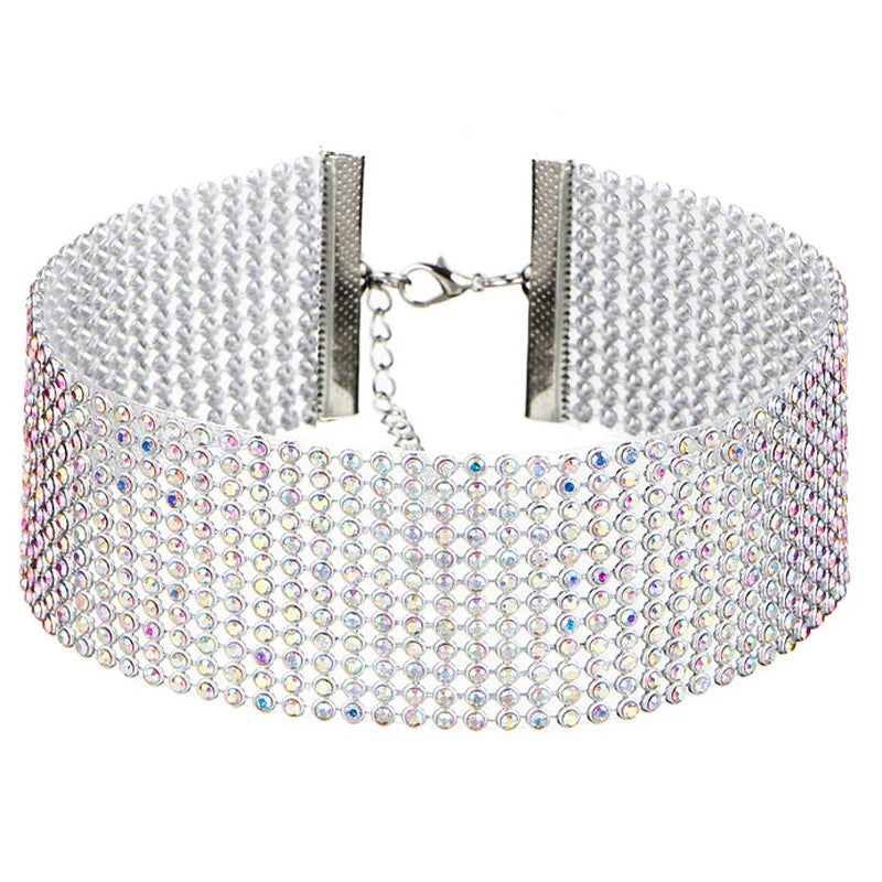 Trendy 2024 Europese Stijl Dames Punk Hip Hop Choker Ketting met Strass Inleg - Een Stijlvol Cadeau!