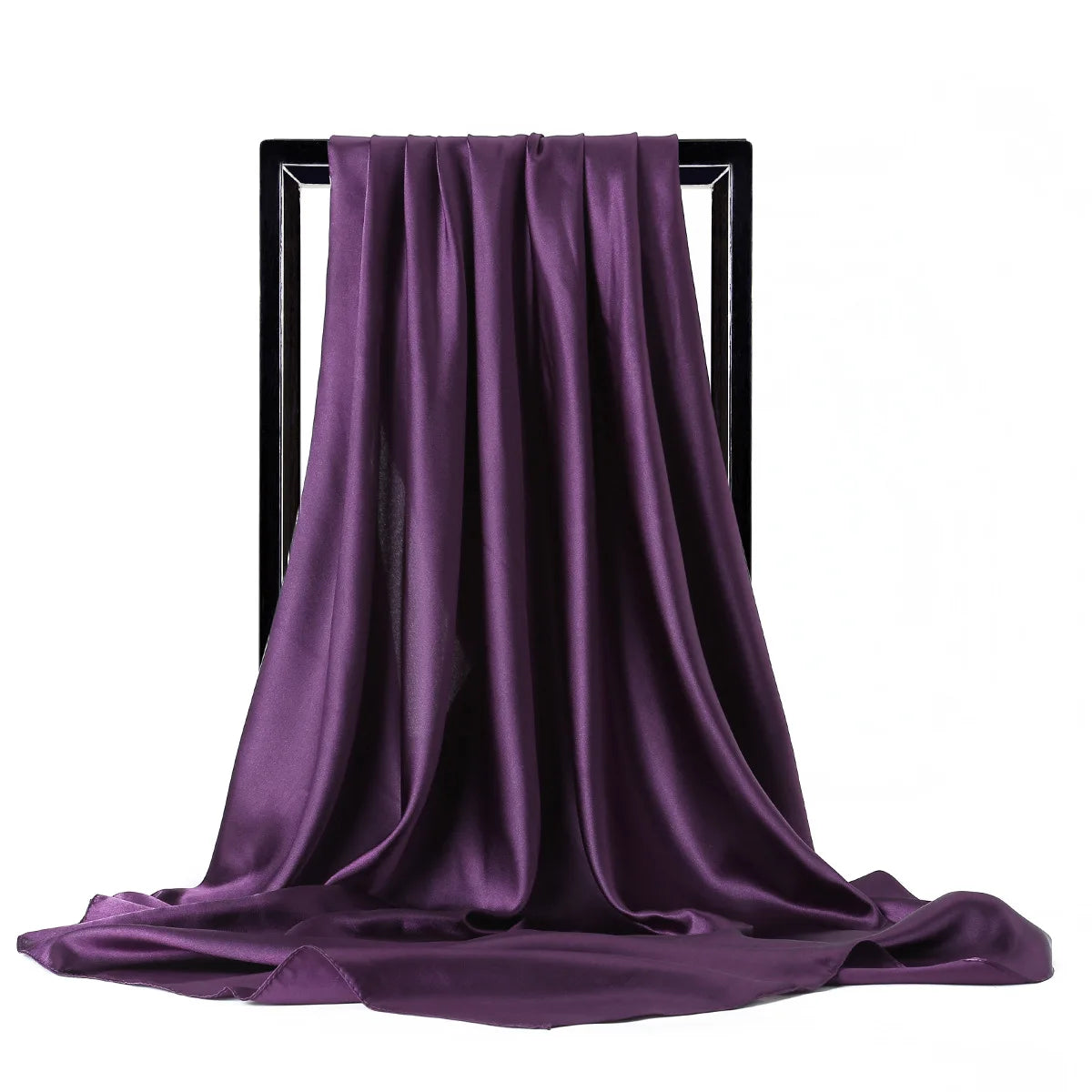 Elegante Zijden Sjaal voor Vrouwen - Premium Satijnen Effen Kleur Hijab, Stijlvolle Pareo, Veelzijdige Bandana, Chique Sjaal & Haarband, Perfecte 90*90cm Foulard