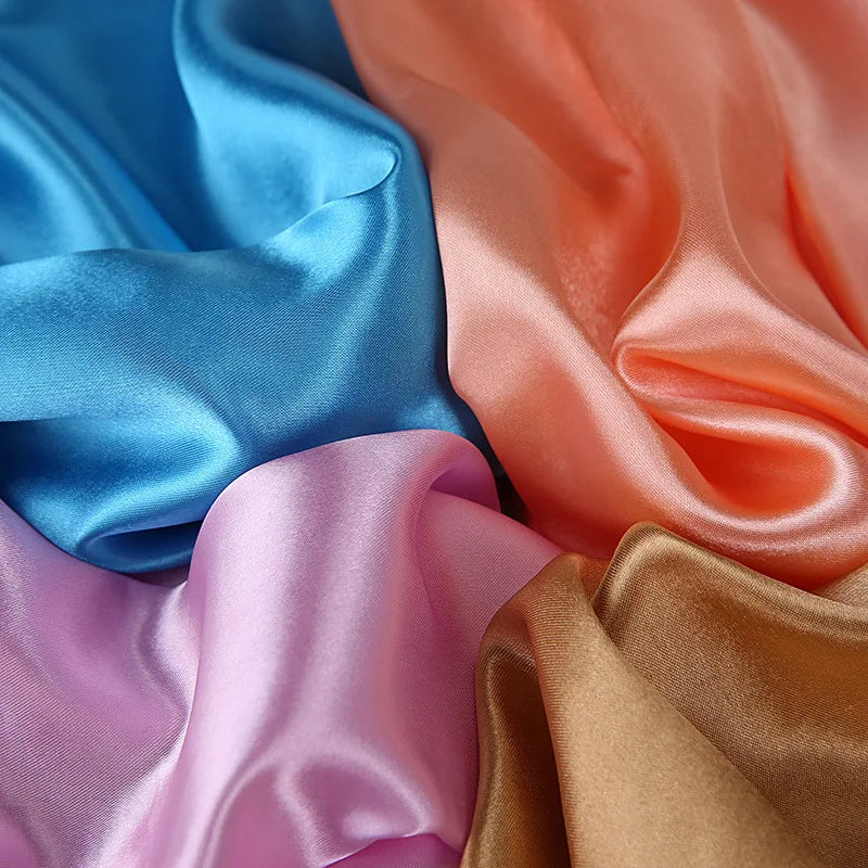 Elegante Zijden Sjaal voor Vrouwen - Premium Satijnen Effen Kleur Hijab, Stijlvolle Pareo, Veelzijdige Bandana, Chique Sjaal & Haarband, Perfecte 90*90cm Foulard