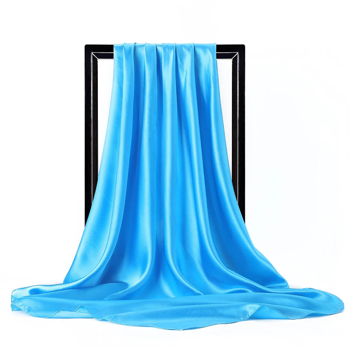 Elegante Zijden Sjaal voor Vrouwen - Premium Satijnen Effen Kleur Hijab, Stijlvolle Pareo, Veelzijdige Bandana, Chique Sjaal & Haarband, Perfecte 90*90cm Foulard