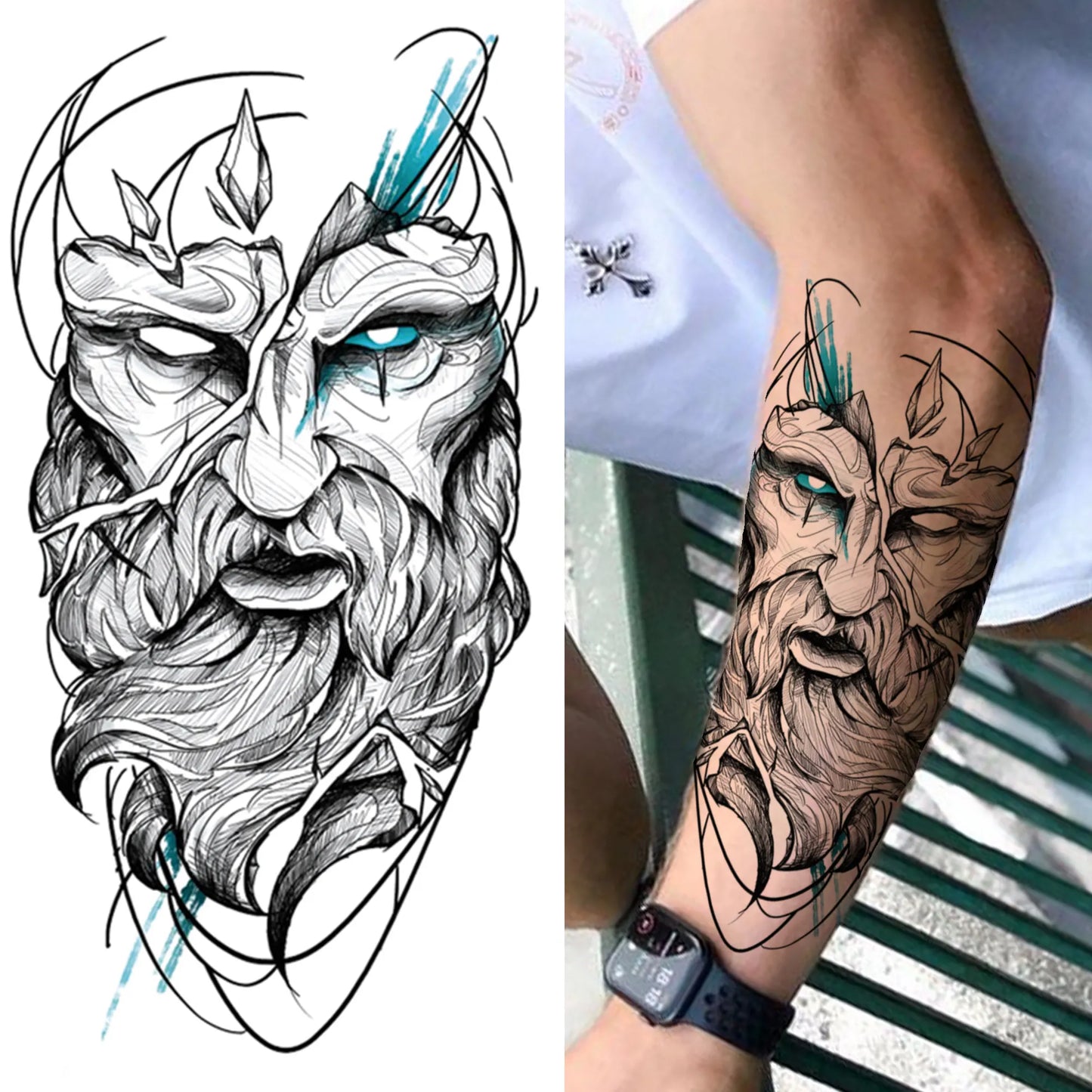 Indrukwekkende Volledige Arm Tijdelijke Tattoo Mouw voor Mannen en Vrouwen - Realistische Krijger, Leeuw, Tijger en Bloementekening - Gedurfde Zwarte Totem en Maori Stijl Stickers